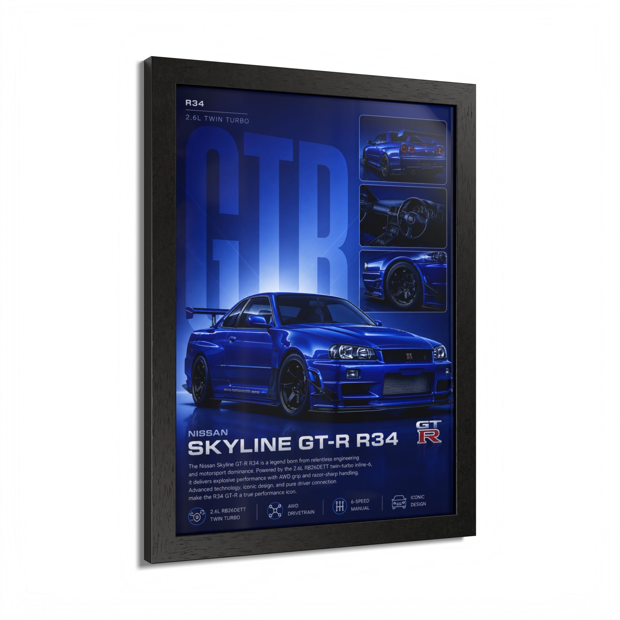 Nissan Skyline GT‑R R34 Framed Wall Art