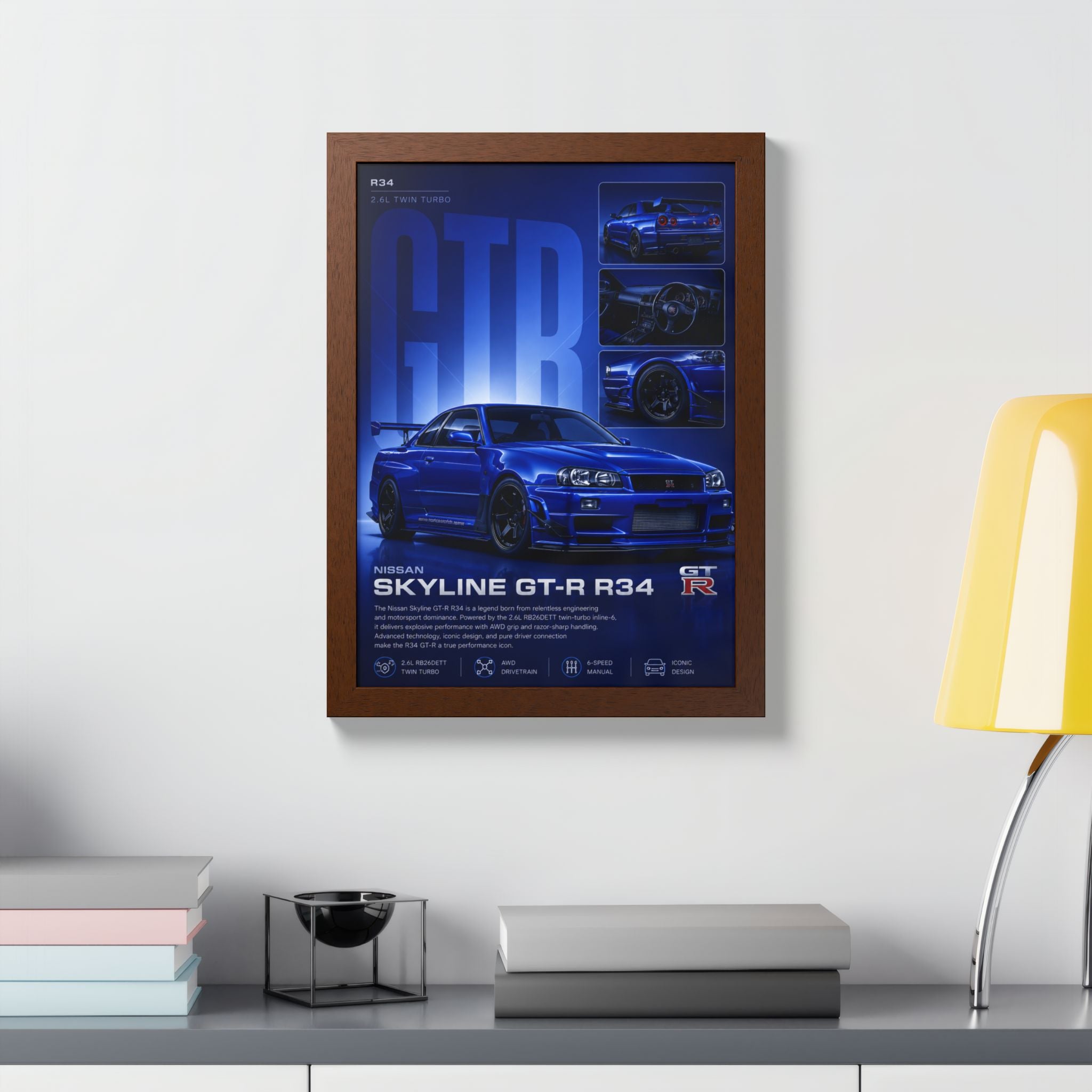 Nissan Skyline GT‑R R34 Framed Wall Art