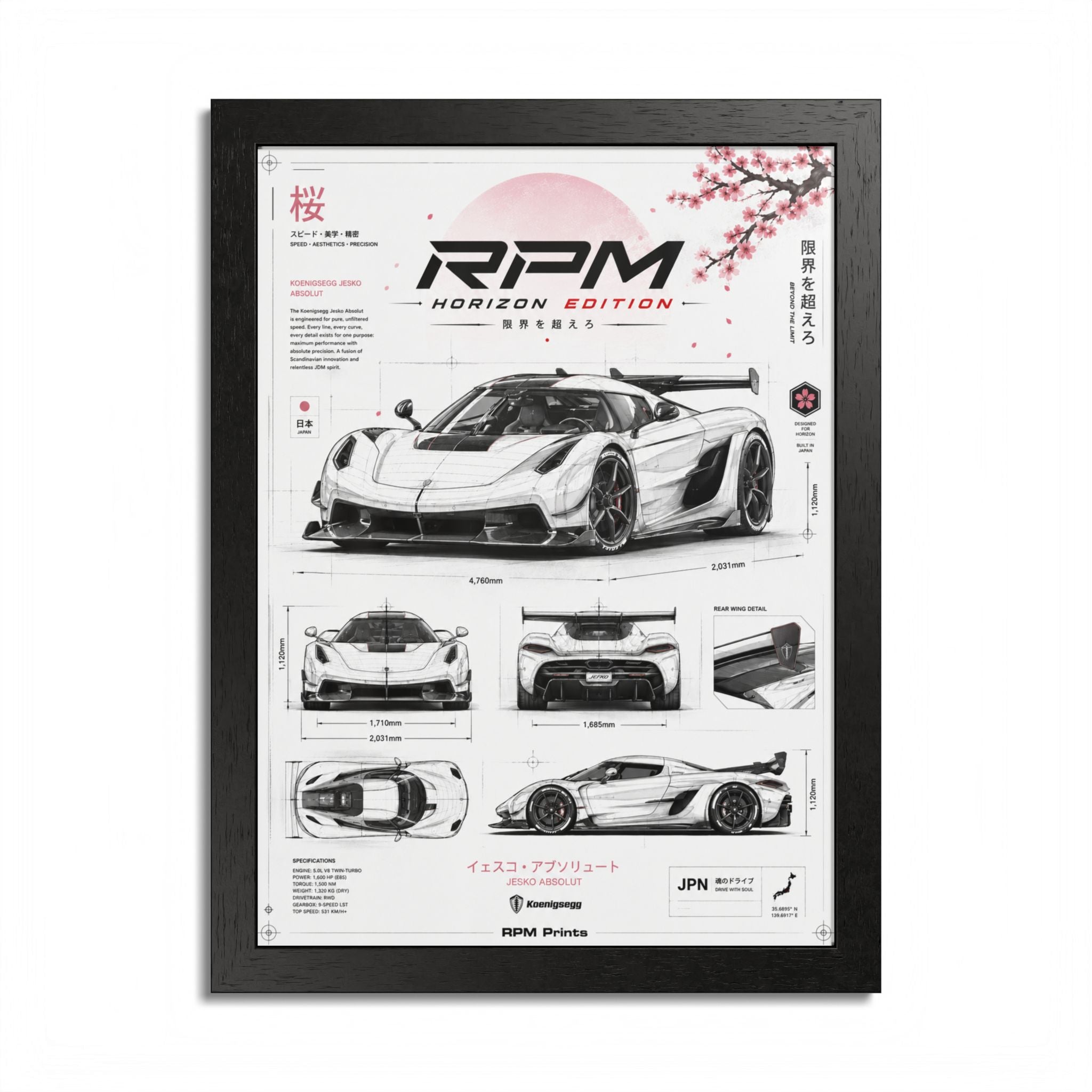Koenigsegg Jesko Horizon Edition Framed Wall Art