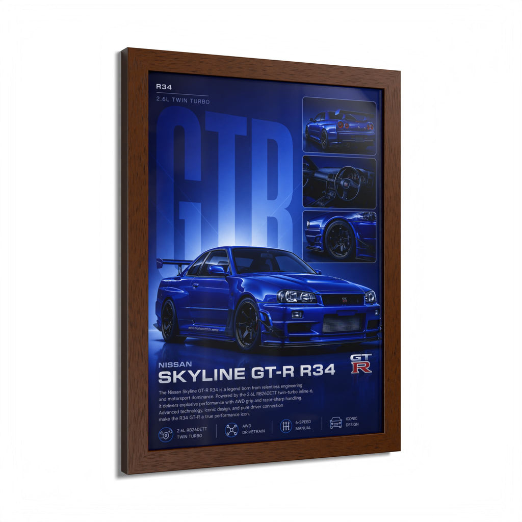 Nissan Skyline GT‑R R34 Framed Wall Art