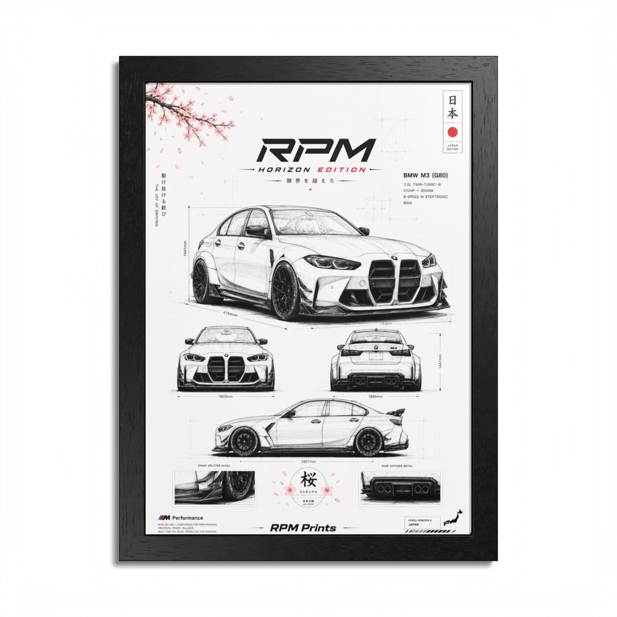 BMW M3 Horizon Edition Framed Wall Art
