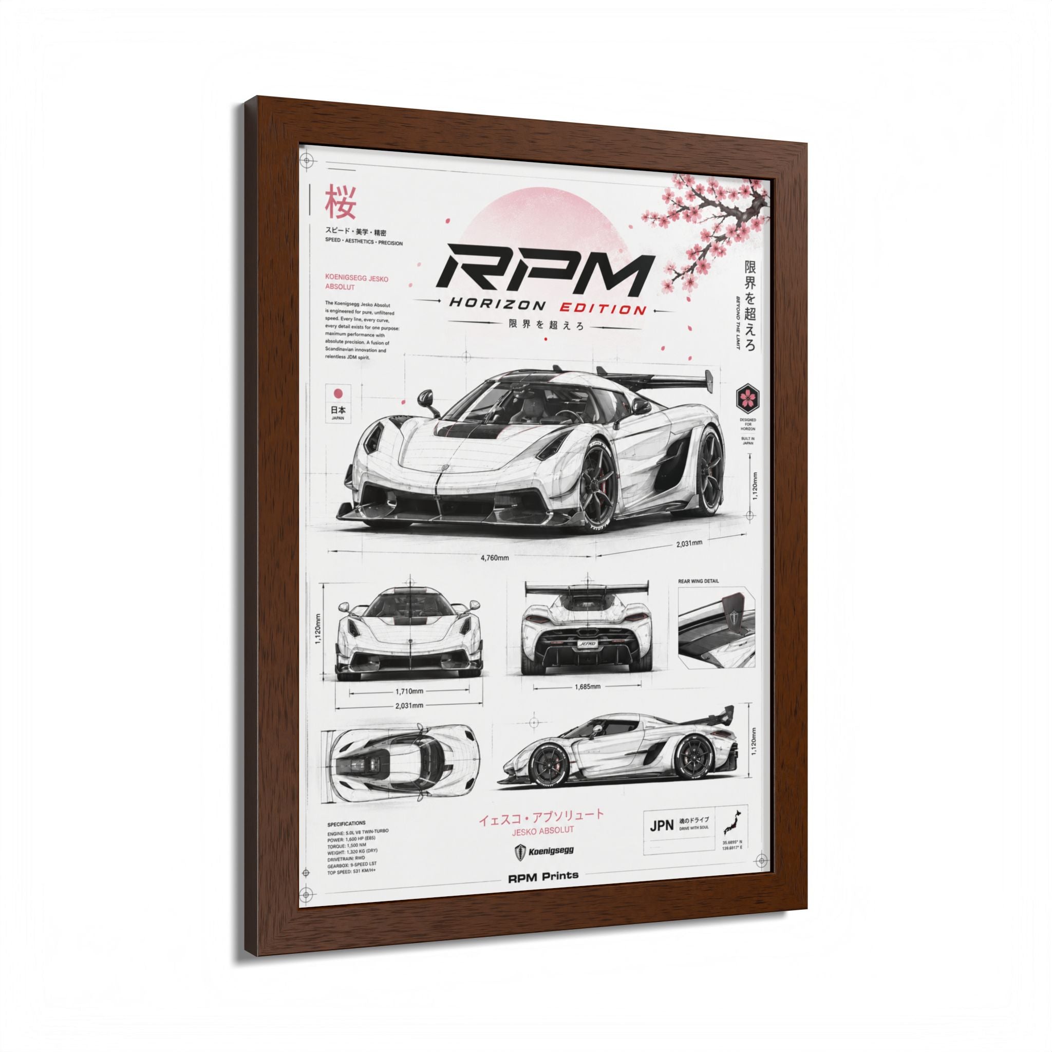 Koenigsegg Jesko Horizon Edition Framed Wall Art