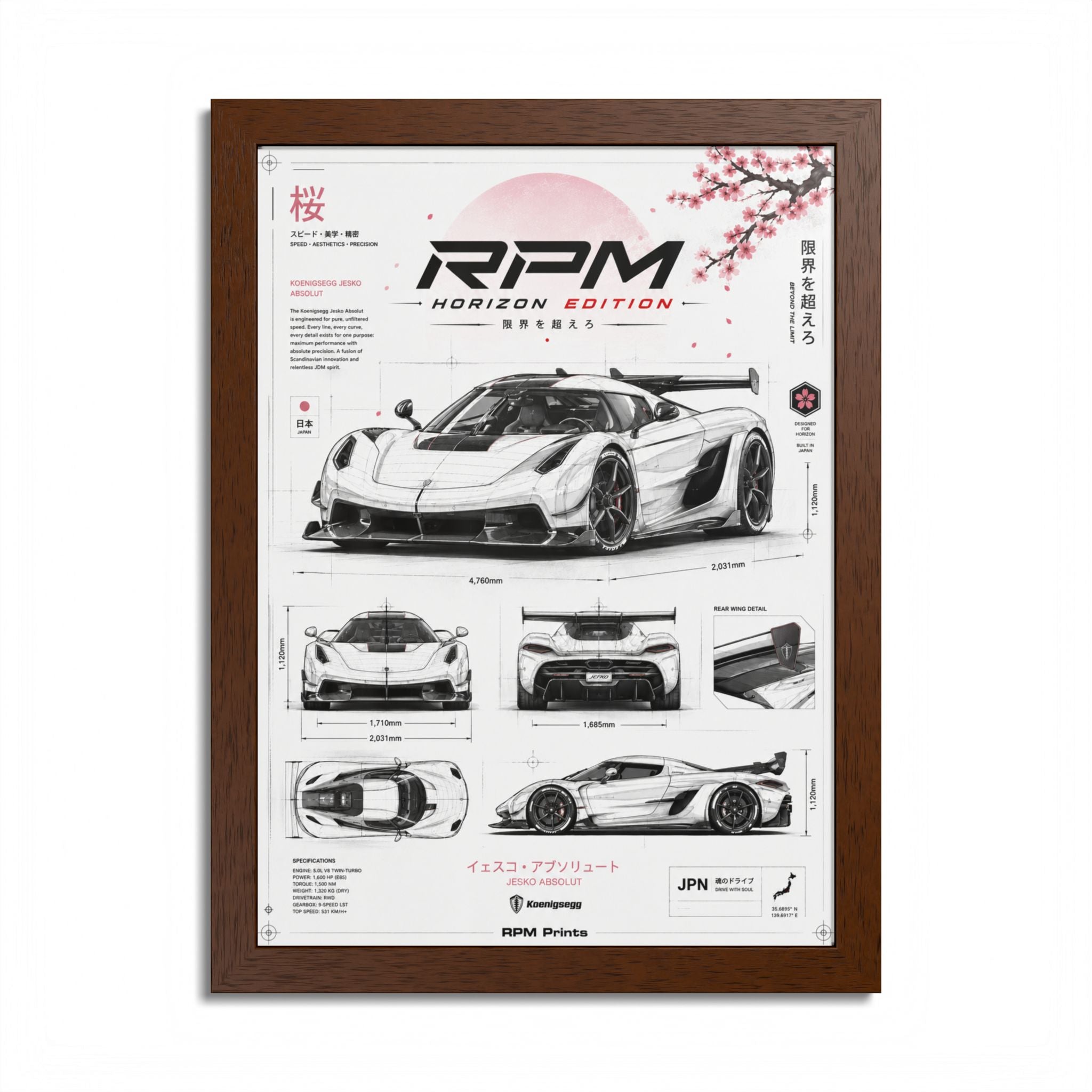 Koenigsegg Jesko Horizon Edition Framed Wall Art