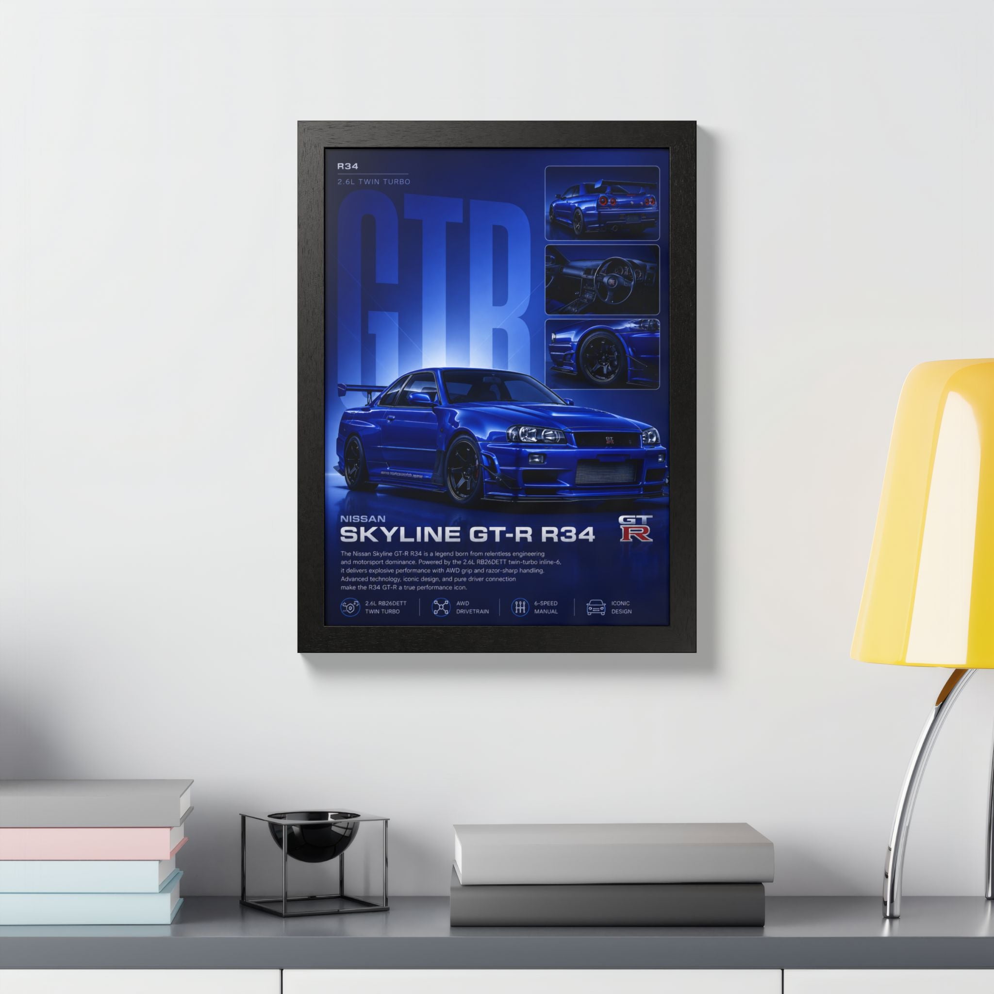 Nissan Skyline GT‑R R34 Framed Wall Art